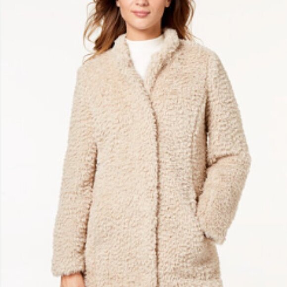 Kenneth Cole New York Jackets & Blazers - Kenneth Cole Faux Fur Tan Soft Leopard Lined Coat Womens Size 1X